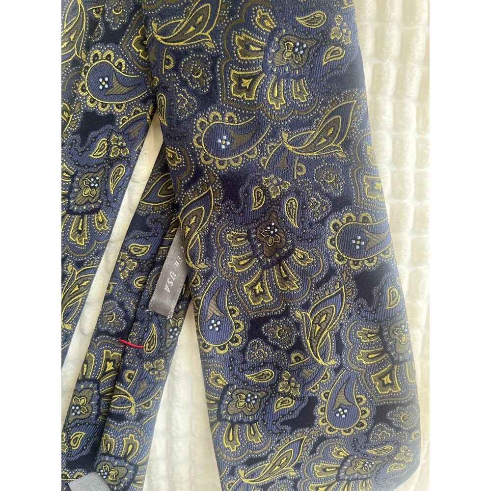 Daniel Cremieux Navy & Gold Paisley Silk Tie